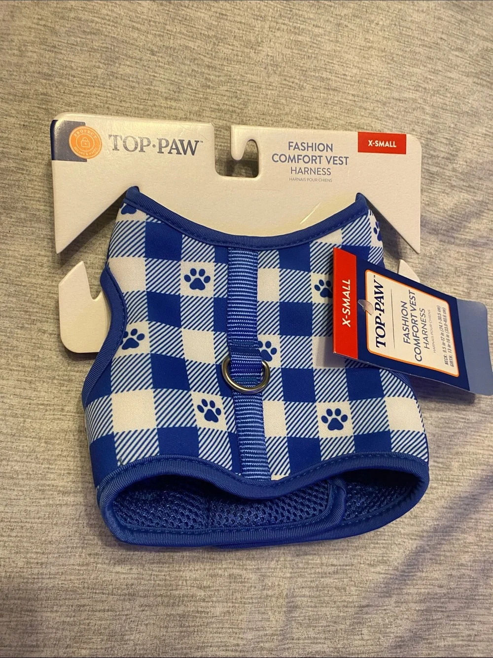 Top-Paw Fashion Comfort Vest Harness Size XS Blue and White NEW